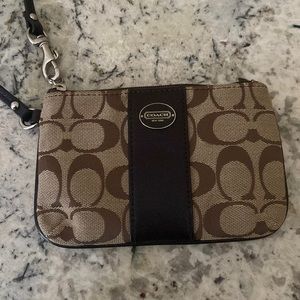Brown coach wristlet
